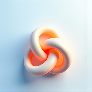 Stylized abstract graphic representing connection and partnership