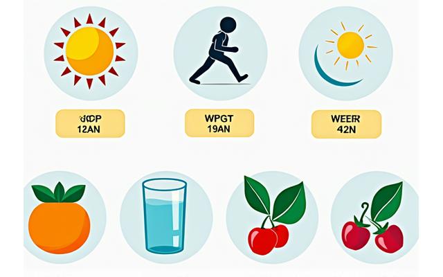Vibrant infographic of 7-day energy optimization plan, highlighting different types of healthy foods and activities.