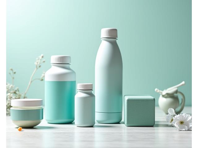 Arrangement of high-quality wellness products like supplements, a smart water bottle, and a fitness tracker on a clean, wooden surface.