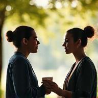 Two adults having a calm, understanding conversation.