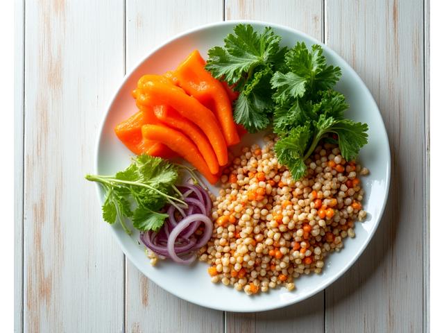 A balanced plate of healthy, vibrant food, showcasing personalized nutrition for optimal health