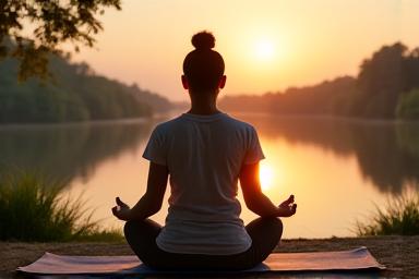 Person meditating in a calm environment, symbolizing mental and emotional stress recovery